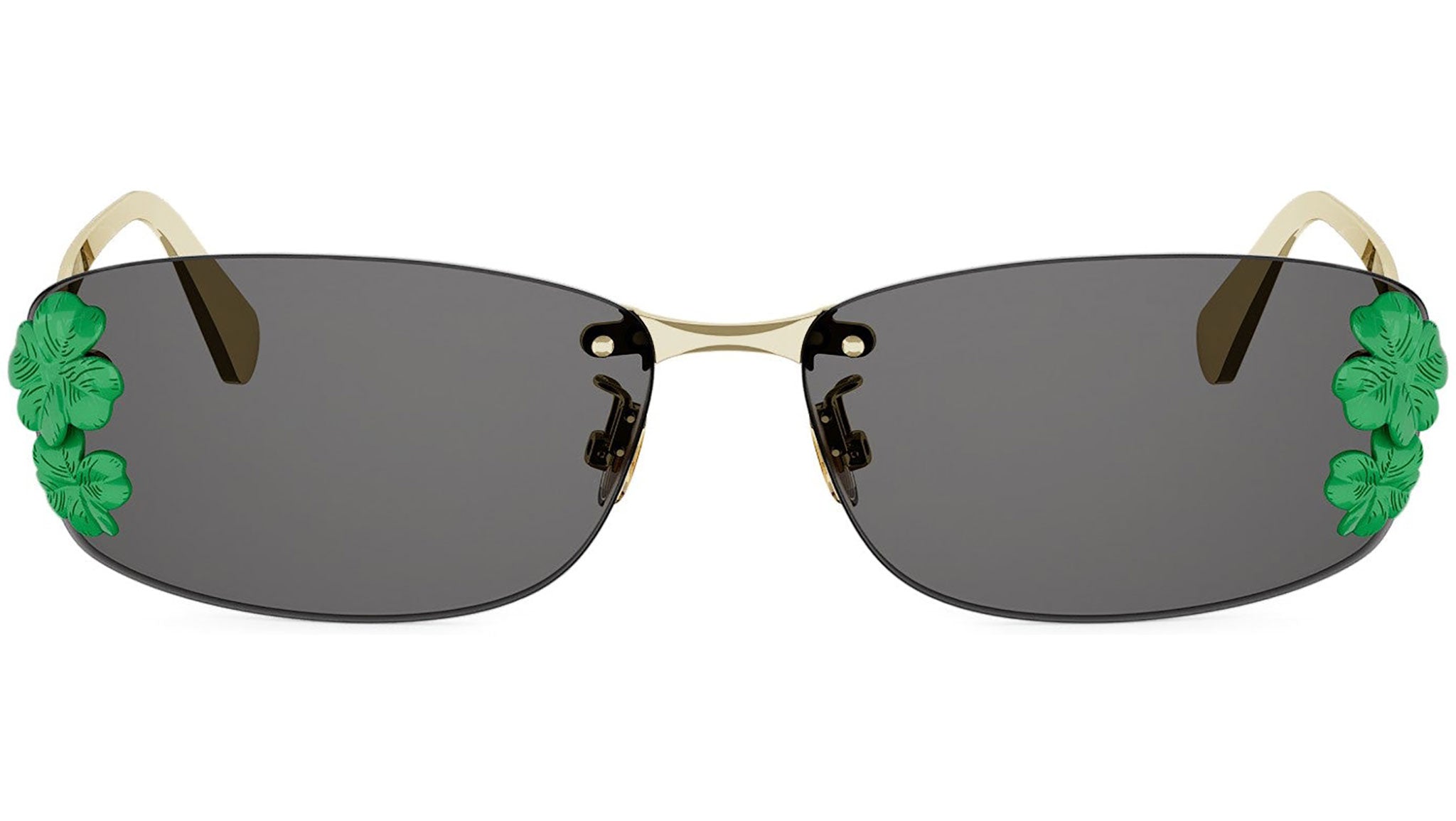 Dior Clover S1U Gold Rectangular Sunglasses