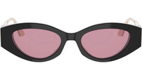 30Montaigne B6I Shiny Black Gold Cat Eye Sunglasses
