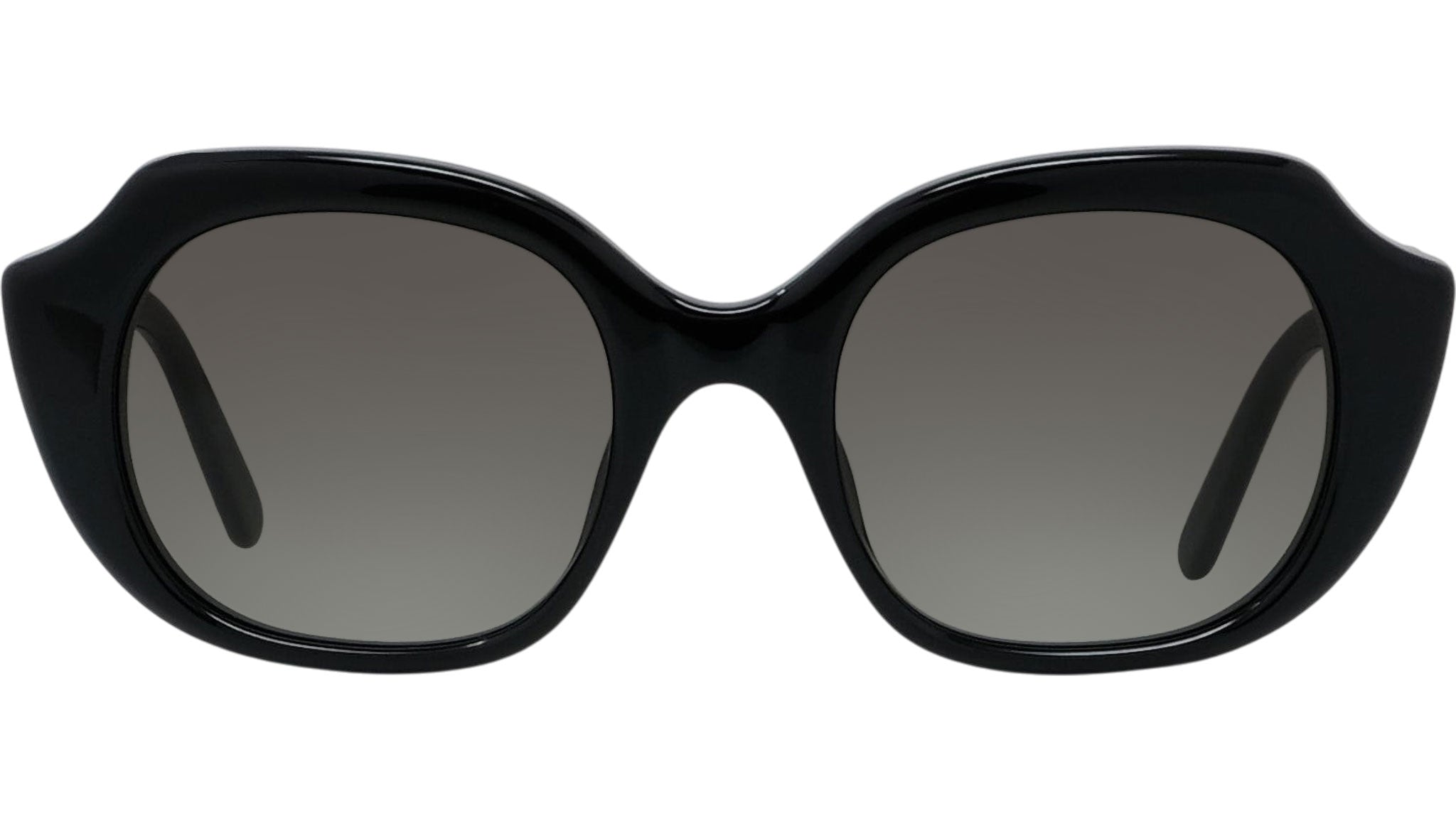 Slim Black Geometric Sunglasses
