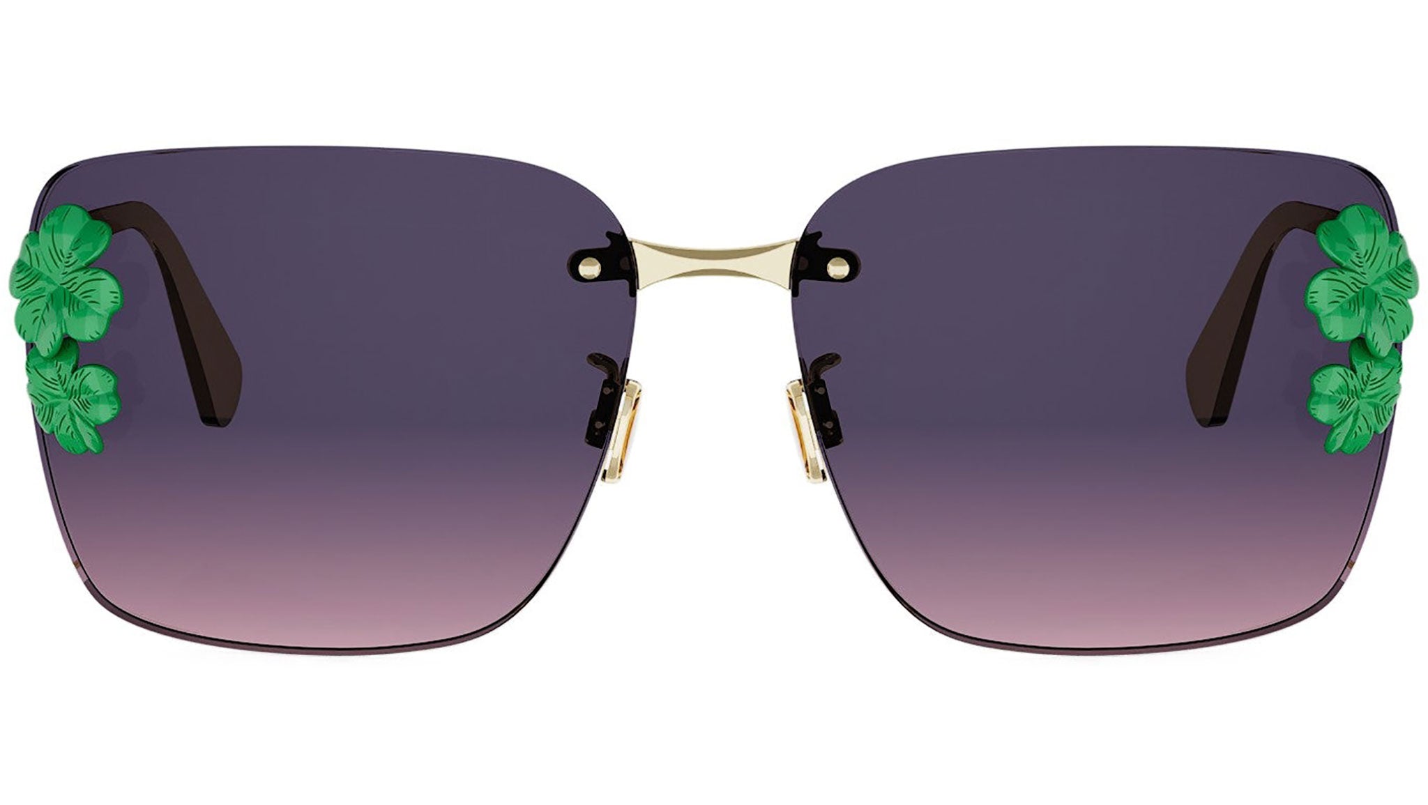 Dior Clover S2U Gold Square Sunglasses
